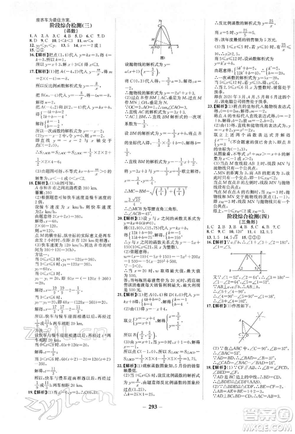 河北少年兒童出版社2022世紀(jì)金榜初中全程復(fù)習(xí)方略數(shù)學(xué)人教版新疆專(zhuān)版參考答案