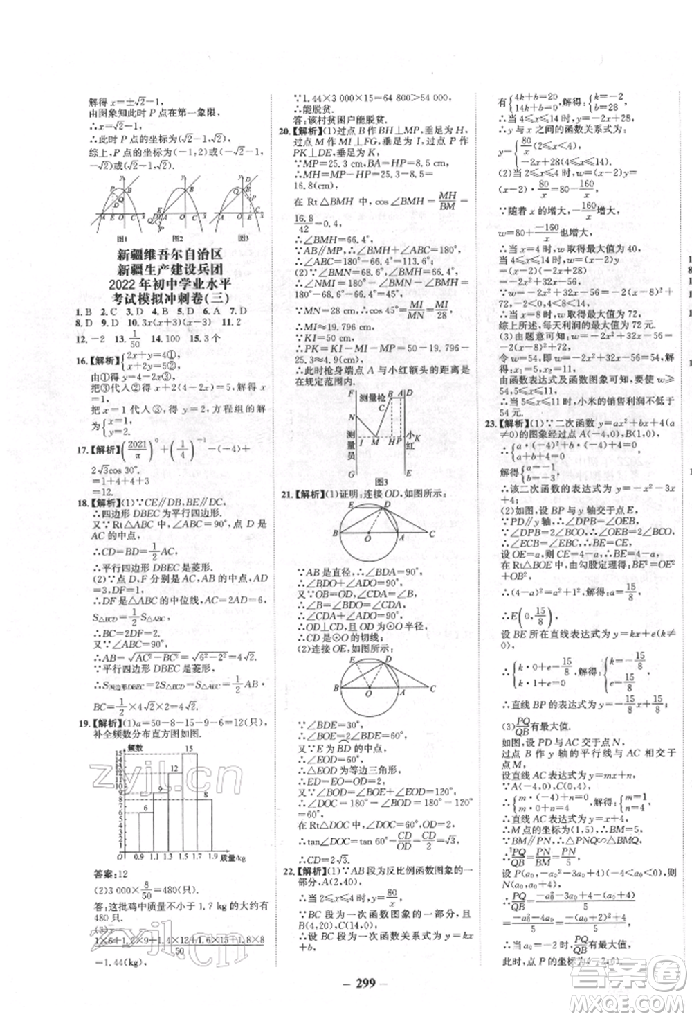 河北少年兒童出版社2022世紀(jì)金榜初中全程復(fù)習(xí)方略數(shù)學(xué)人教版新疆專(zhuān)版參考答案