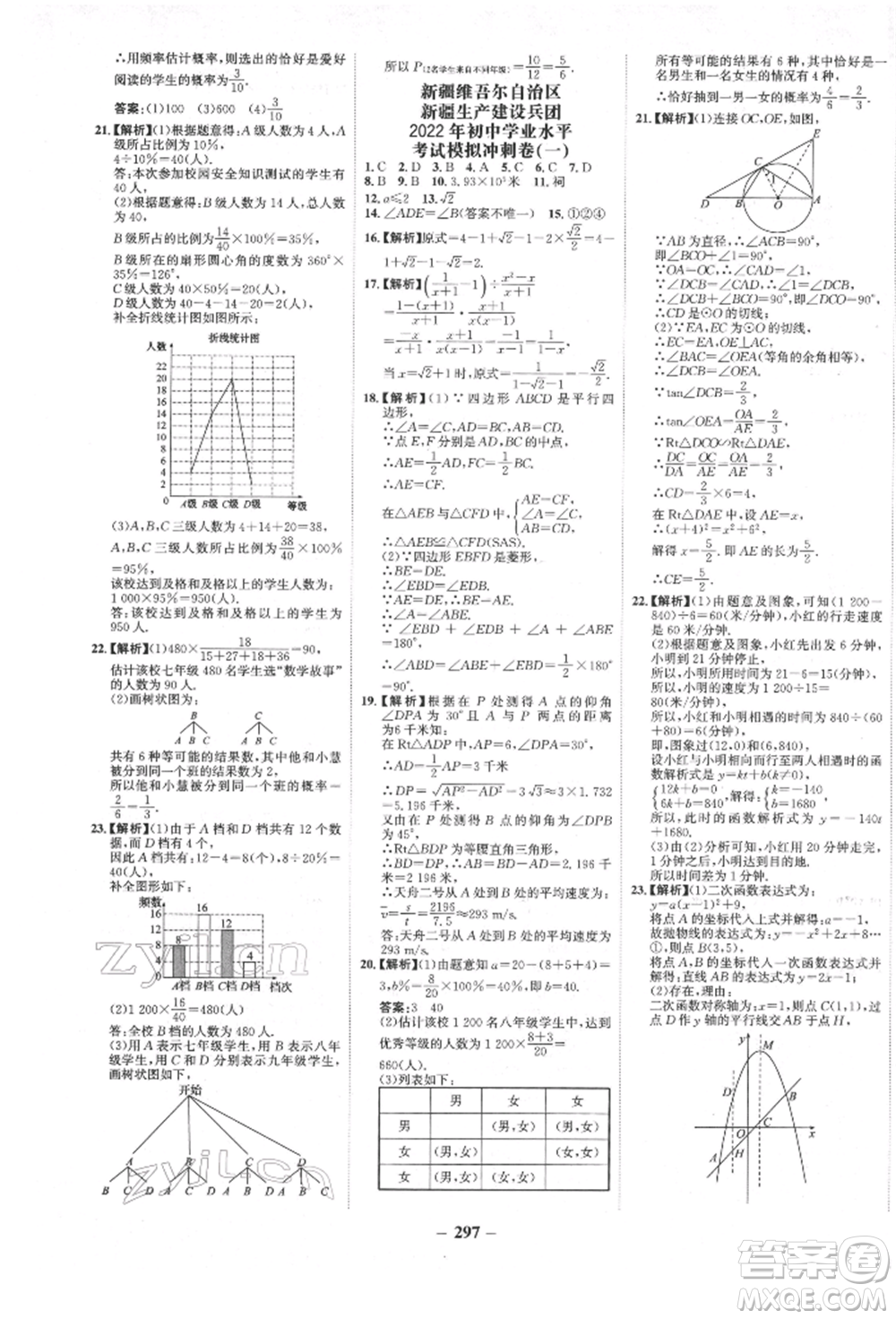 河北少年兒童出版社2022世紀(jì)金榜初中全程復(fù)習(xí)方略數(shù)學(xué)人教版新疆專(zhuān)版參考答案