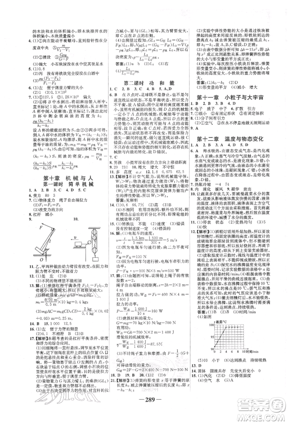 未來出版社2022世紀金榜初中全程復(fù)習方略物理滬科版參考答案