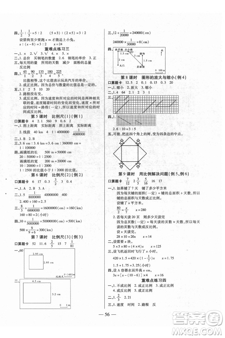 沈陽(yáng)出版社2022紅領(lǐng)巾樂(lè)園數(shù)學(xué)六年級(jí)下冊(cè)A版人教版答案