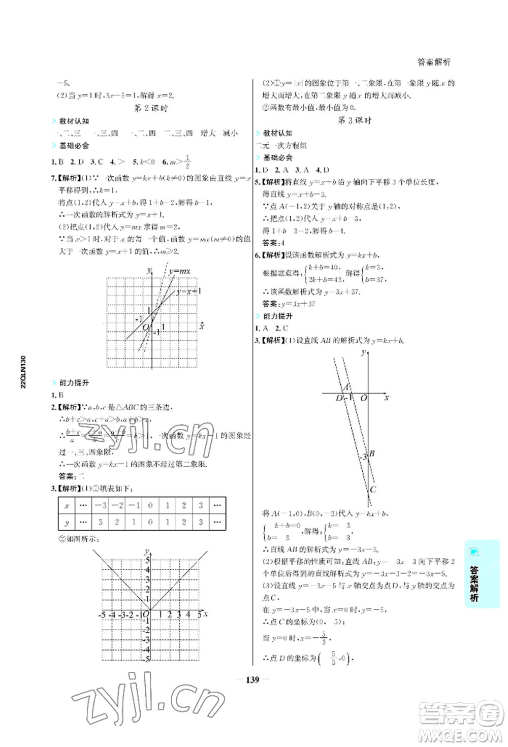 浙江科學(xué)技術(shù)出版社2022世紀(jì)金榜活學(xué)巧練八年級(jí)下冊(cè)數(shù)學(xué)人教版參考答案