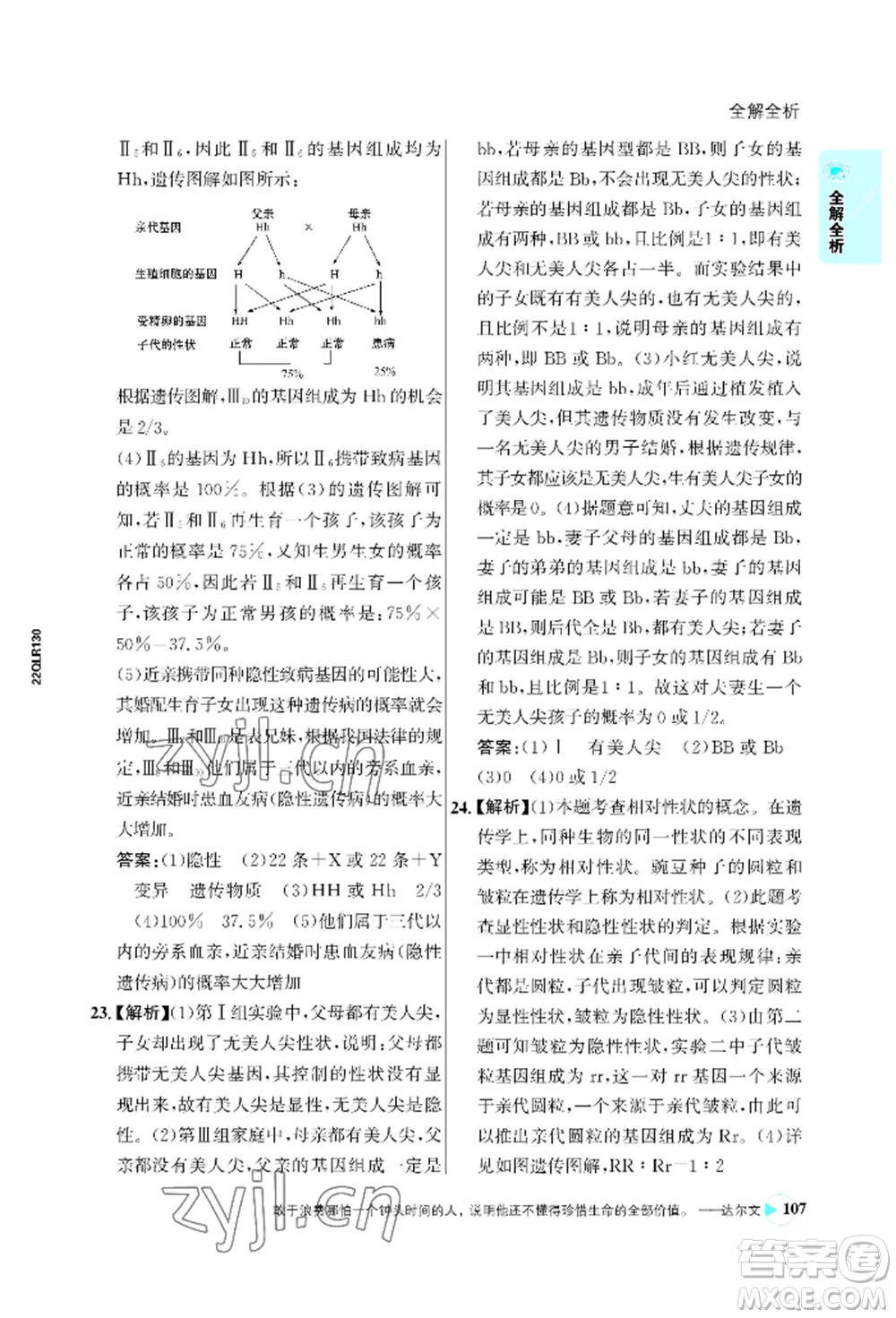 浙江科學(xué)技術(shù)出版社2022世紀(jì)金榜活學(xué)巧練八年級(jí)下冊生物人教版參考答案