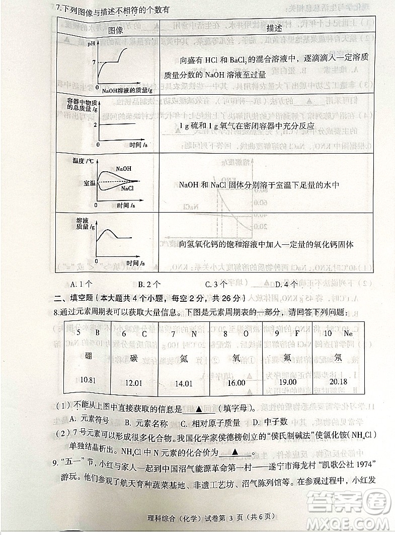 2022年四川省遂寧市中考化學真題試卷及答案