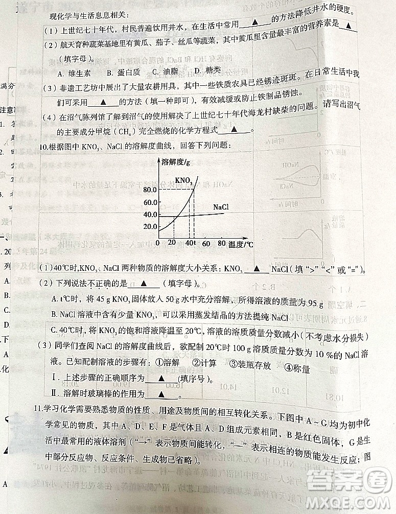 2022年四川省遂寧市中考化學真題試卷及答案