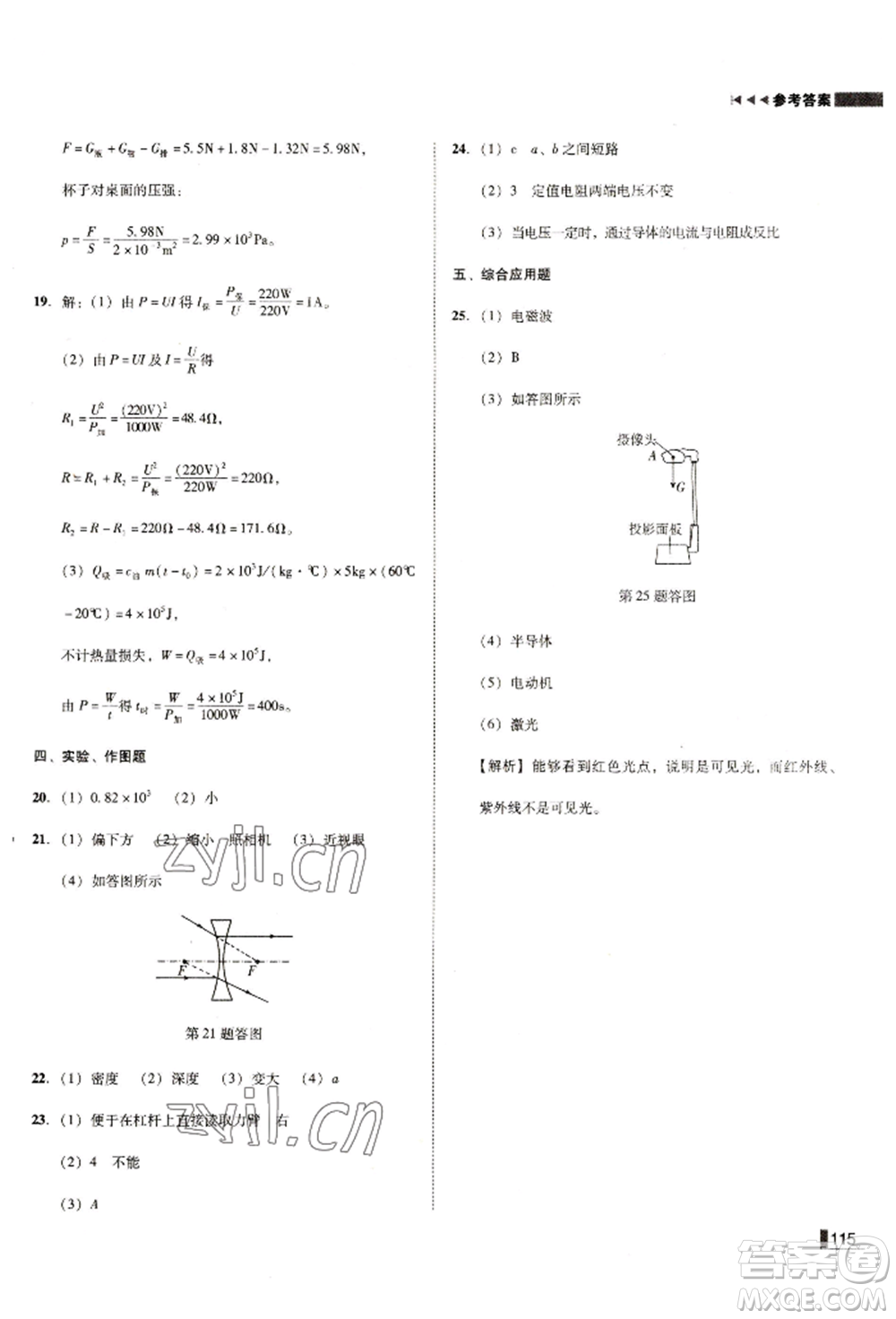 北方婦女兒童出版社2022勝券在握遼寧作業(yè)分層培優(yōu)學(xué)案九年級(jí)下冊(cè)物理人教版沈陽(yáng)專版參考答案