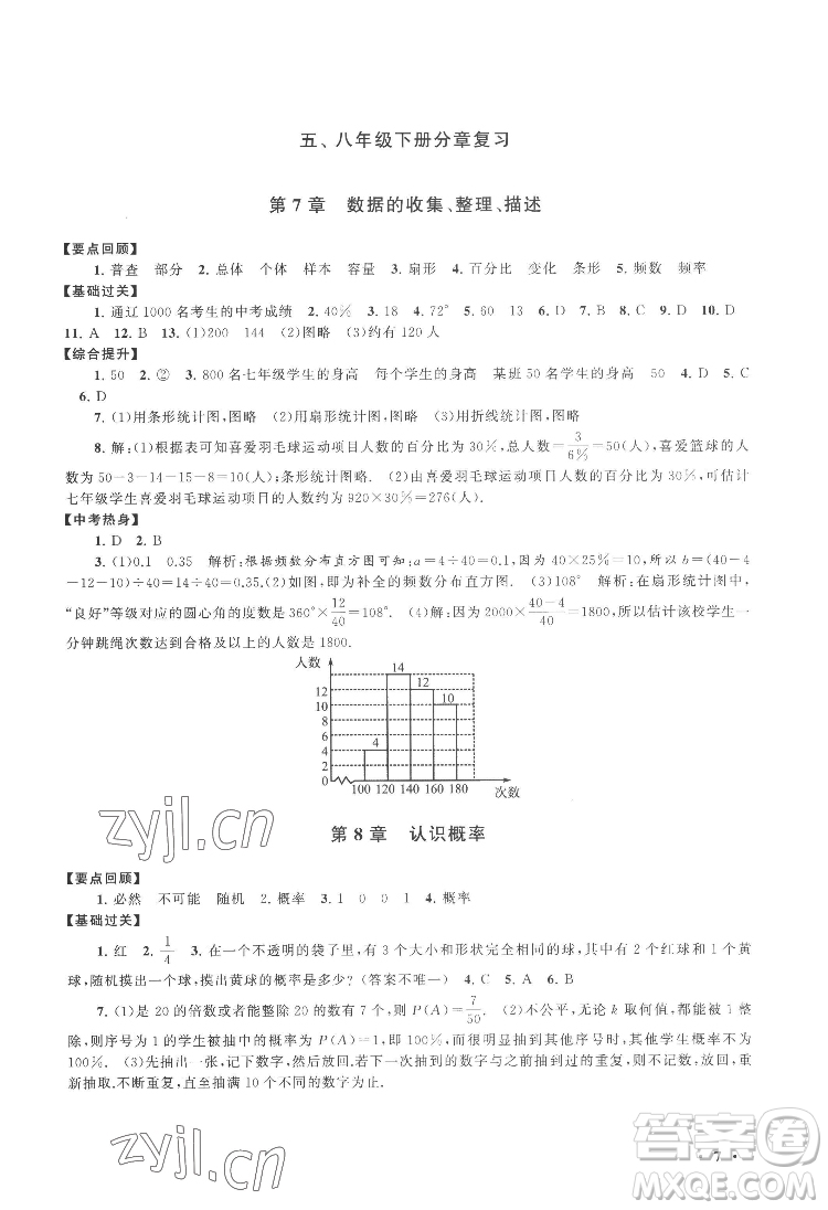 黃山出版社2022暑假大串聯(lián)數(shù)學(xué)八年級江蘇科技教材適用答案