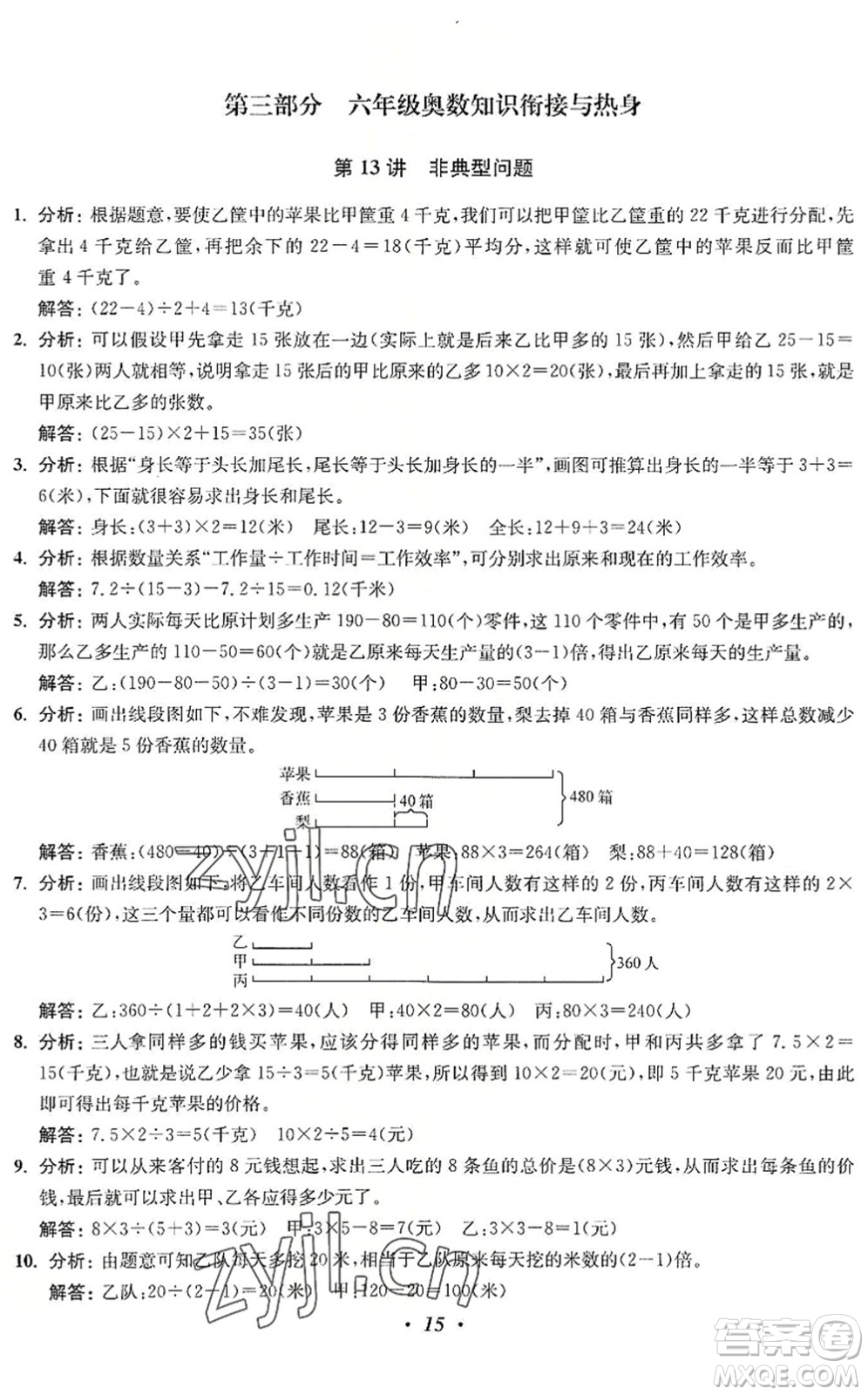 江蘇鳳凰美術(shù)出版社2022暑假培優(yōu)銜接16講5升6年級數(shù)學(xué)人教版答案