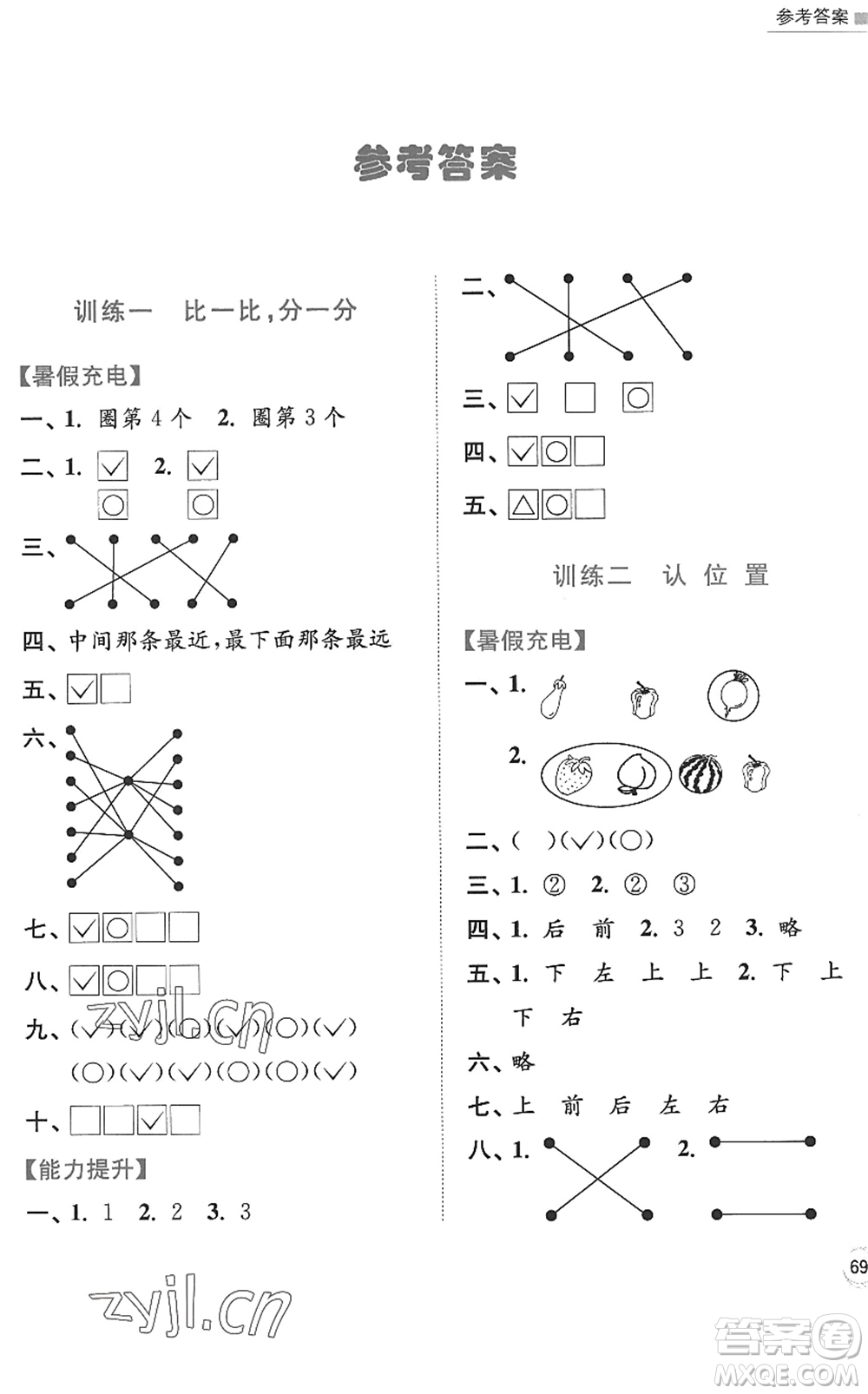 江蘇鳳凰美術(shù)出版社2022暑假接力棒小學(xué)數(shù)學(xué)一升二年級江蘇版答案