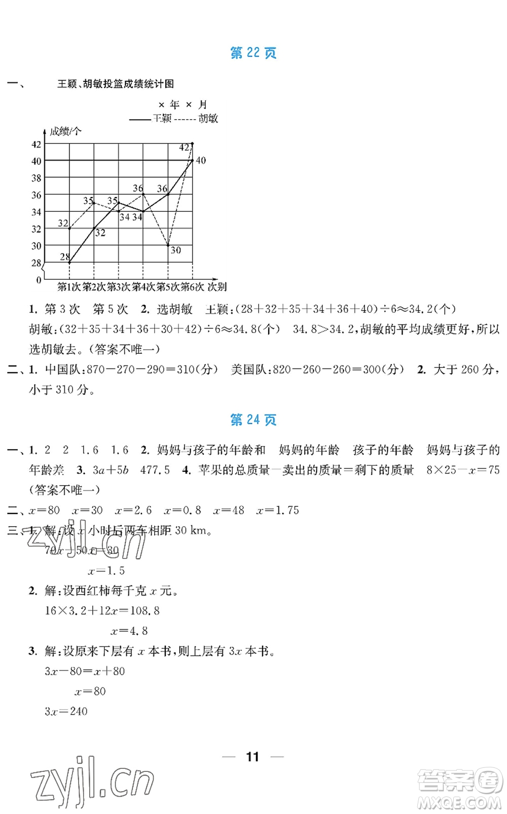 南京大學出版社2022暑假接力棒小學五升六年級綜合篇人教版答案