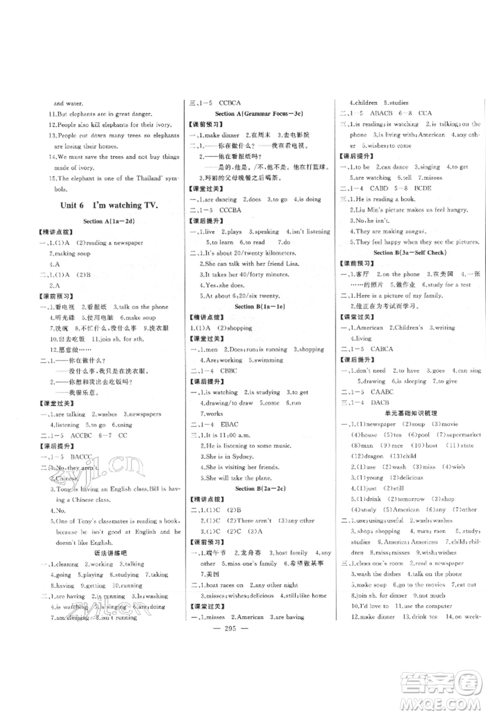 吉林人民出版社2022初中新課標(biāo)名師學(xué)案智慧大課堂七年級(jí)下冊(cè)英語(yǔ)人教版參考答案