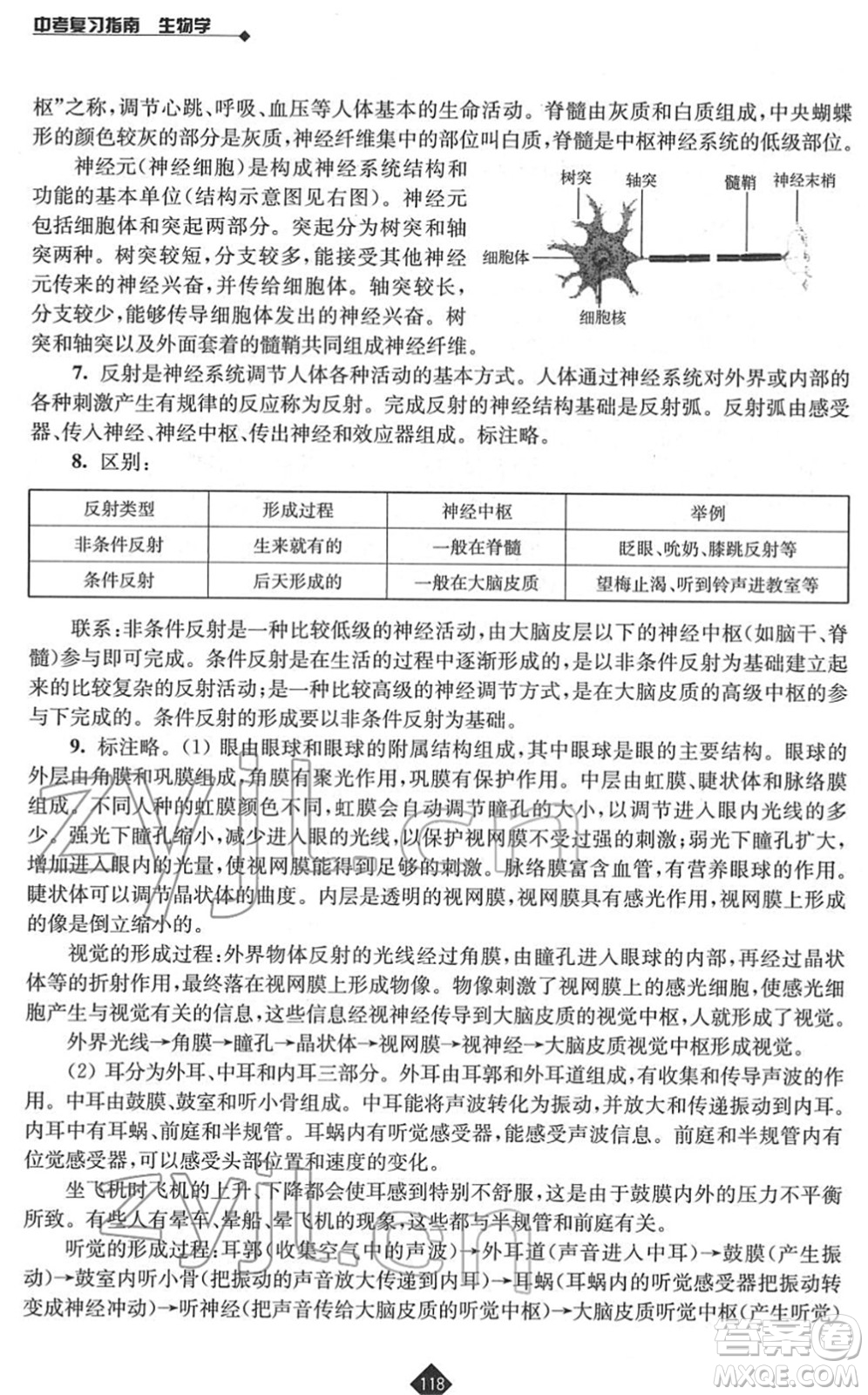 江蘇人民出版社2022中考復(fù)習(xí)指南九年級生物通用版答案