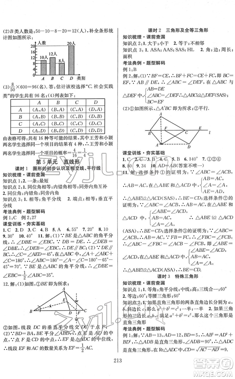 長江少年兒童出版社2022中考復(fù)習(xí)指南九年級數(shù)學(xué)通用版答案