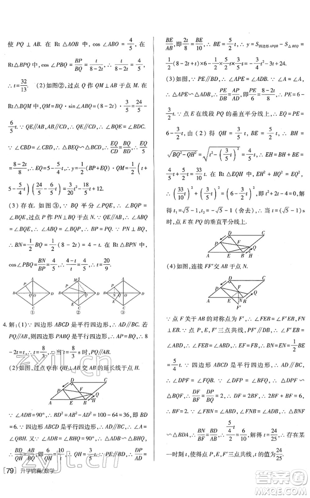 新疆青少年出版社2022升學(xué)錦囊九年級數(shù)學(xué)青島專版答案