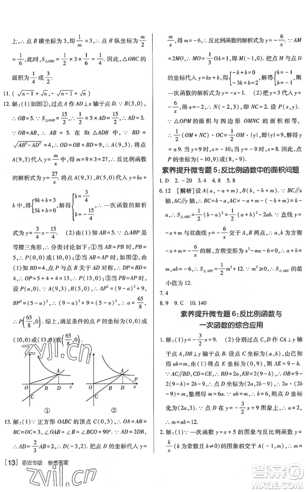 新疆青少年出版社2022升學(xué)錦囊九年級數(shù)學(xué)泰安專版答案