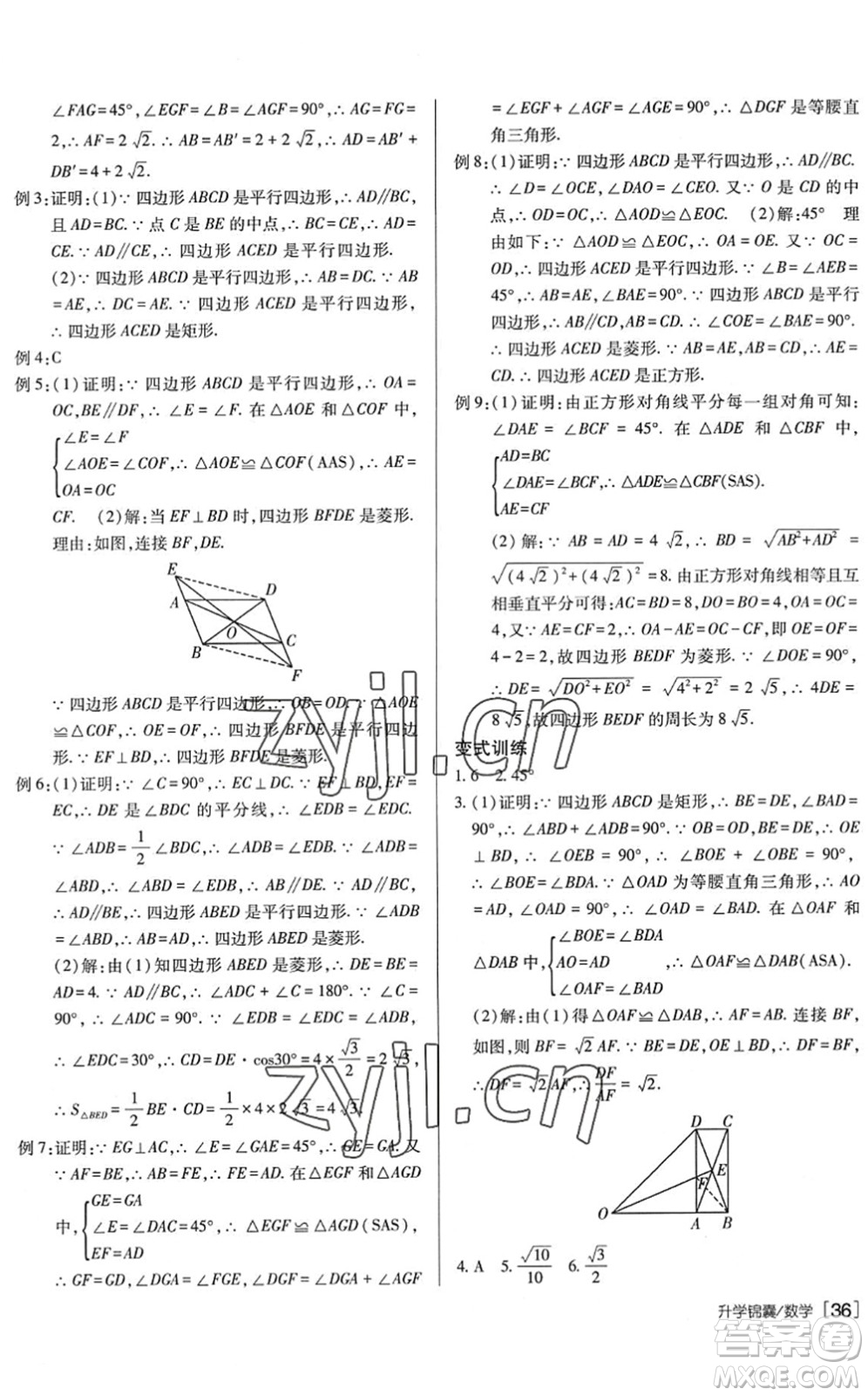 新疆青少年出版社2022升學(xué)錦囊九年級數(shù)學(xué)泰安專版答案