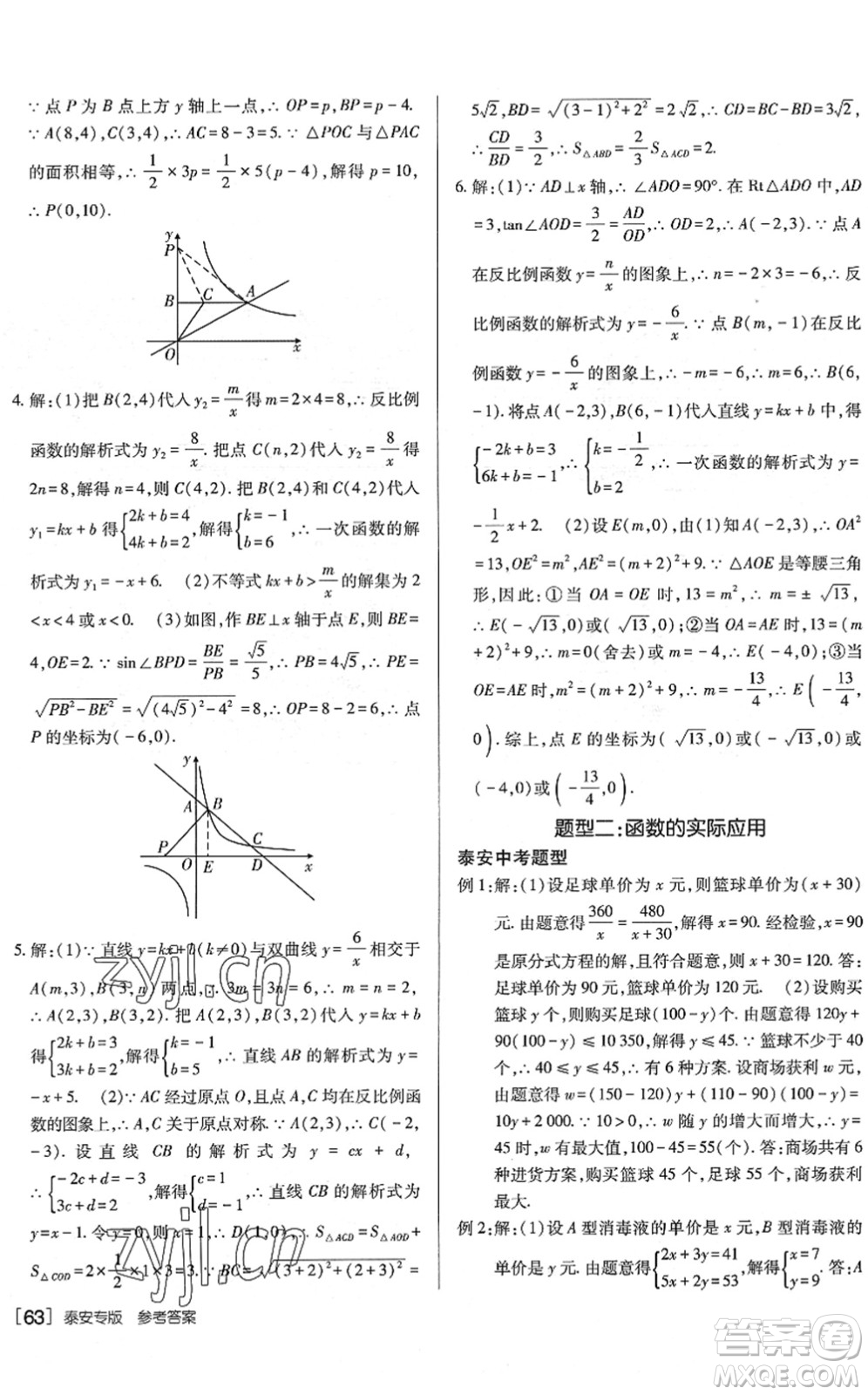 新疆青少年出版社2022升學(xué)錦囊九年級數(shù)學(xué)泰安專版答案