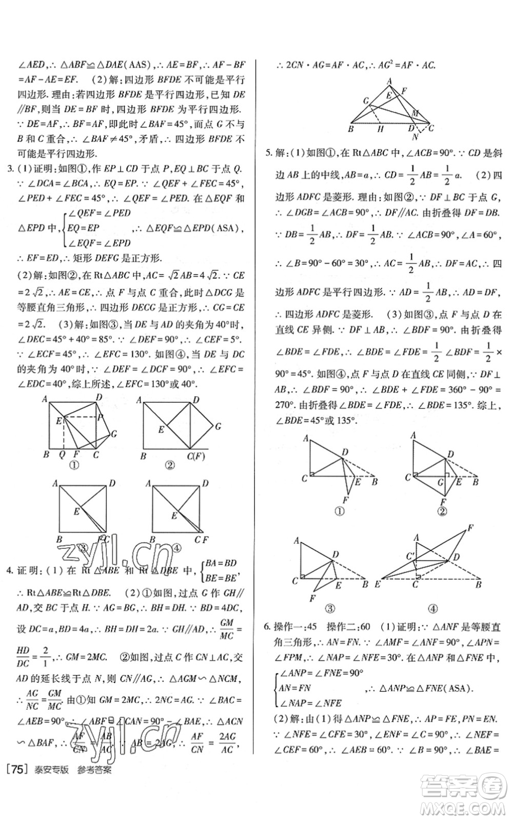 新疆青少年出版社2022升學(xué)錦囊九年級數(shù)學(xué)泰安專版答案