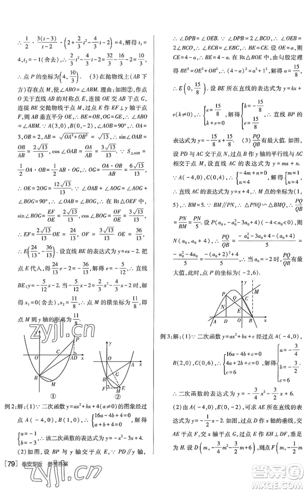 新疆青少年出版社2022升學(xué)錦囊九年級數(shù)學(xué)泰安專版答案