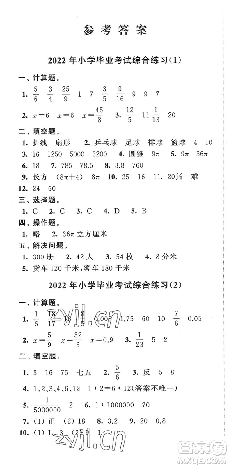 江蘇人民出版社2022小學升初中教材學法指導六年級數(shù)學蘇教版答案