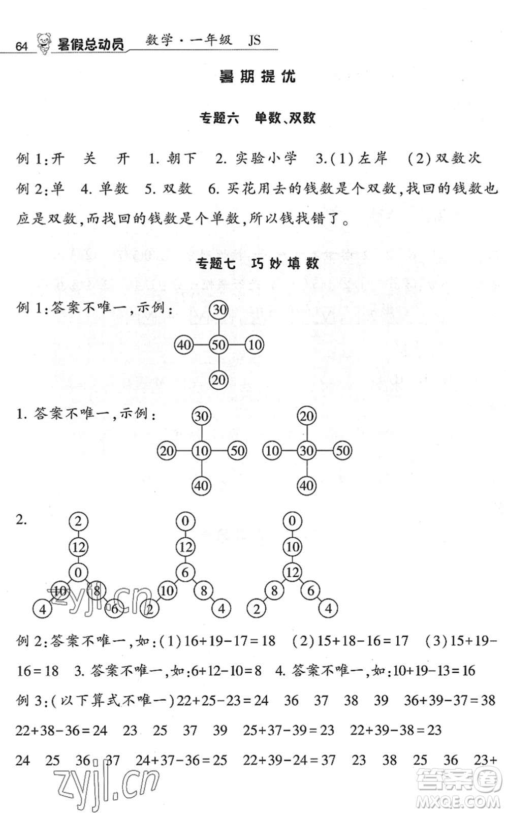 寧夏人民教育出版社2022經(jīng)綸學(xué)典暑假總動(dòng)員一年級(jí)數(shù)學(xué)江蘇國(guó)標(biāo)版答案