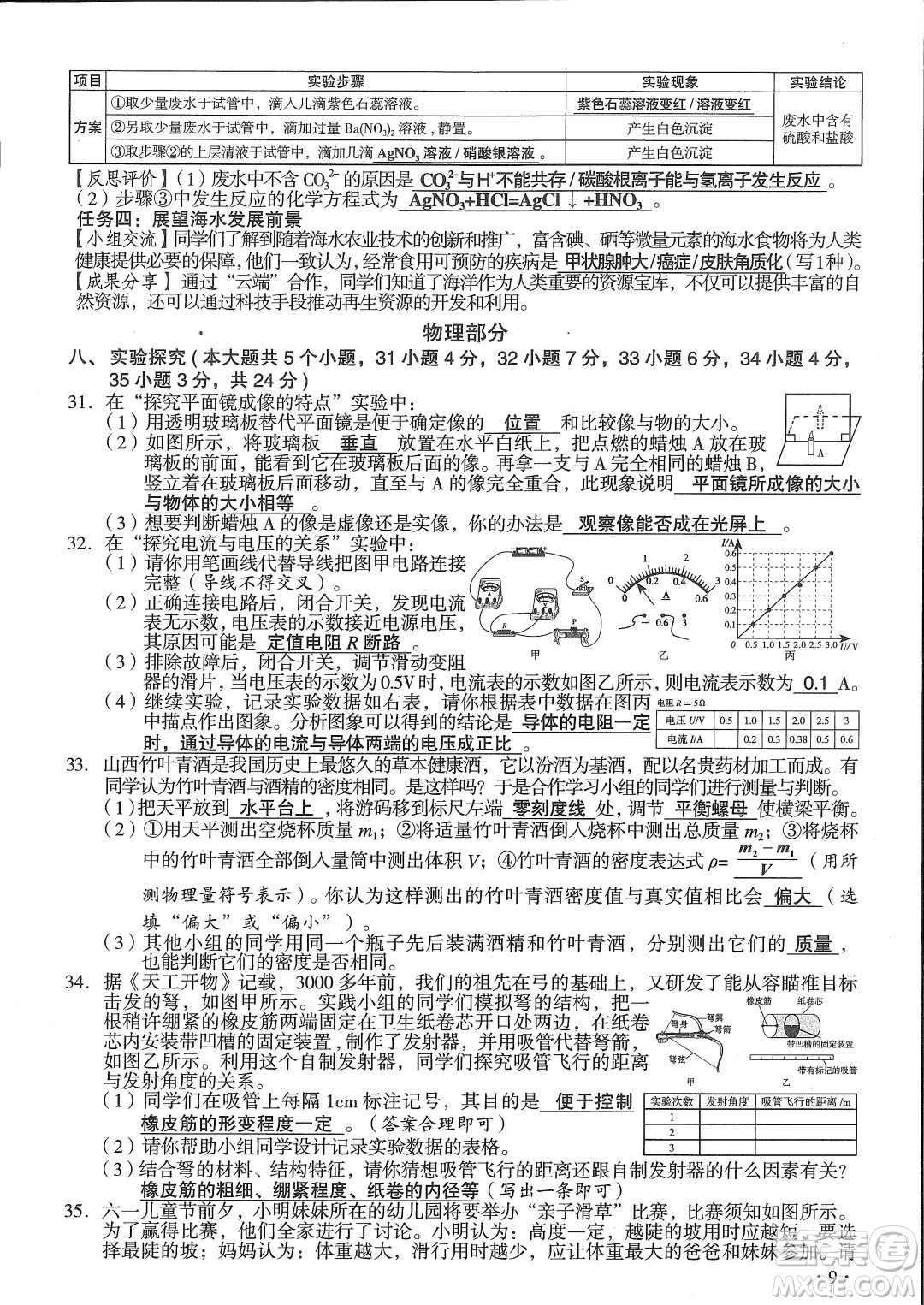 2022年山西中考真題理科綜合試題及答案