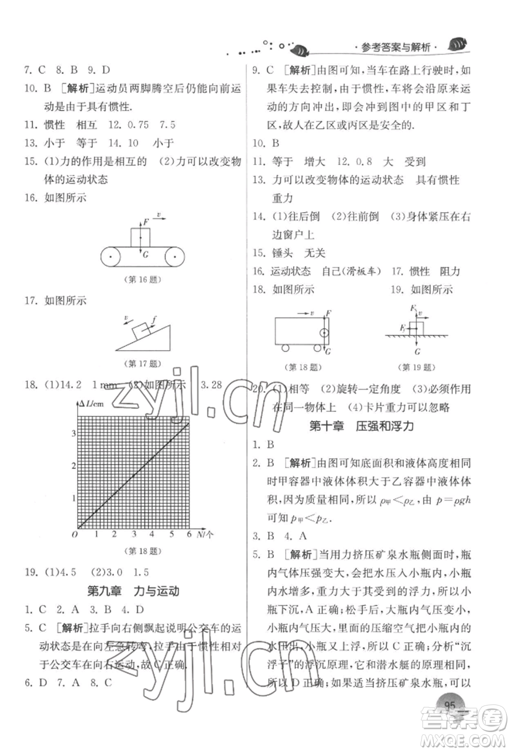 江蘇人民出版社2022實驗班提優(yōu)訓練暑假銜接八升九物理蘇科版參考答案