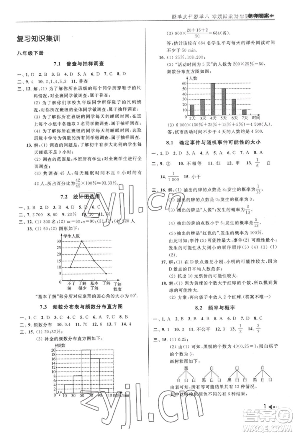 南京出版社2022暑期銜接培優(yōu)集訓(xùn)八升九數(shù)學(xué)通用版參考答案