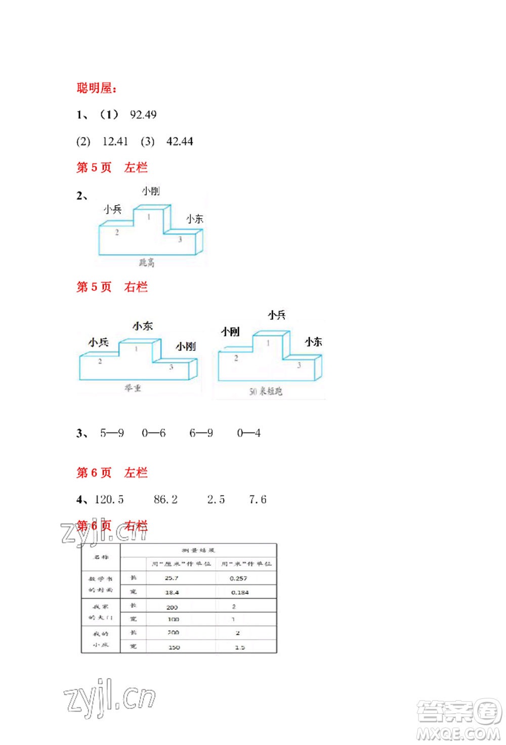 安徽少年兒童出版社2022暑假作業(yè)四年級(jí)數(shù)學(xué)北師大版參考答案