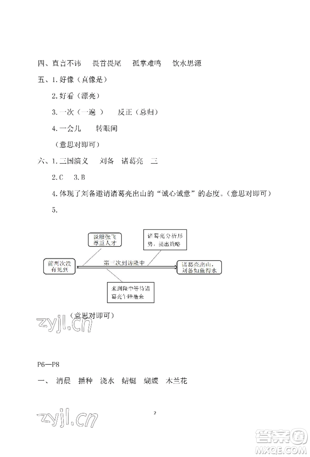 安徽少年兒童出版社2022暑假作業(yè)五年級(jí)語(yǔ)文人教版參考答案