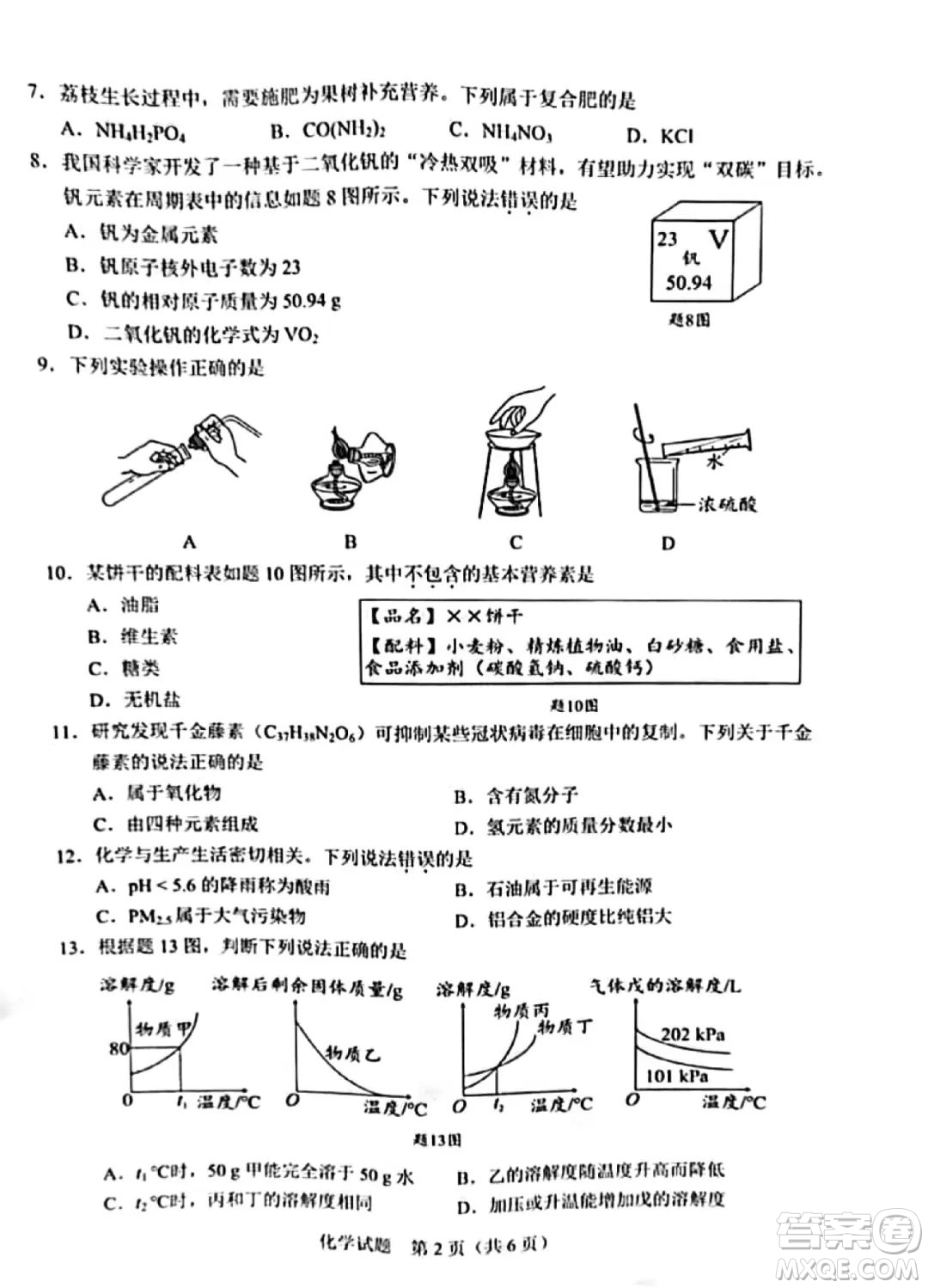 2022年廣東省初中學(xué)業(yè)水平考試化學(xué)試題及答案