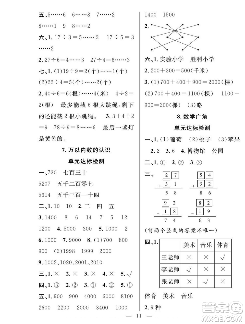 吉林教育出版社2022優(yōu)等生快樂暑假最佳復(fù)習(xí)計劃二年級數(shù)學(xué)人教版答案