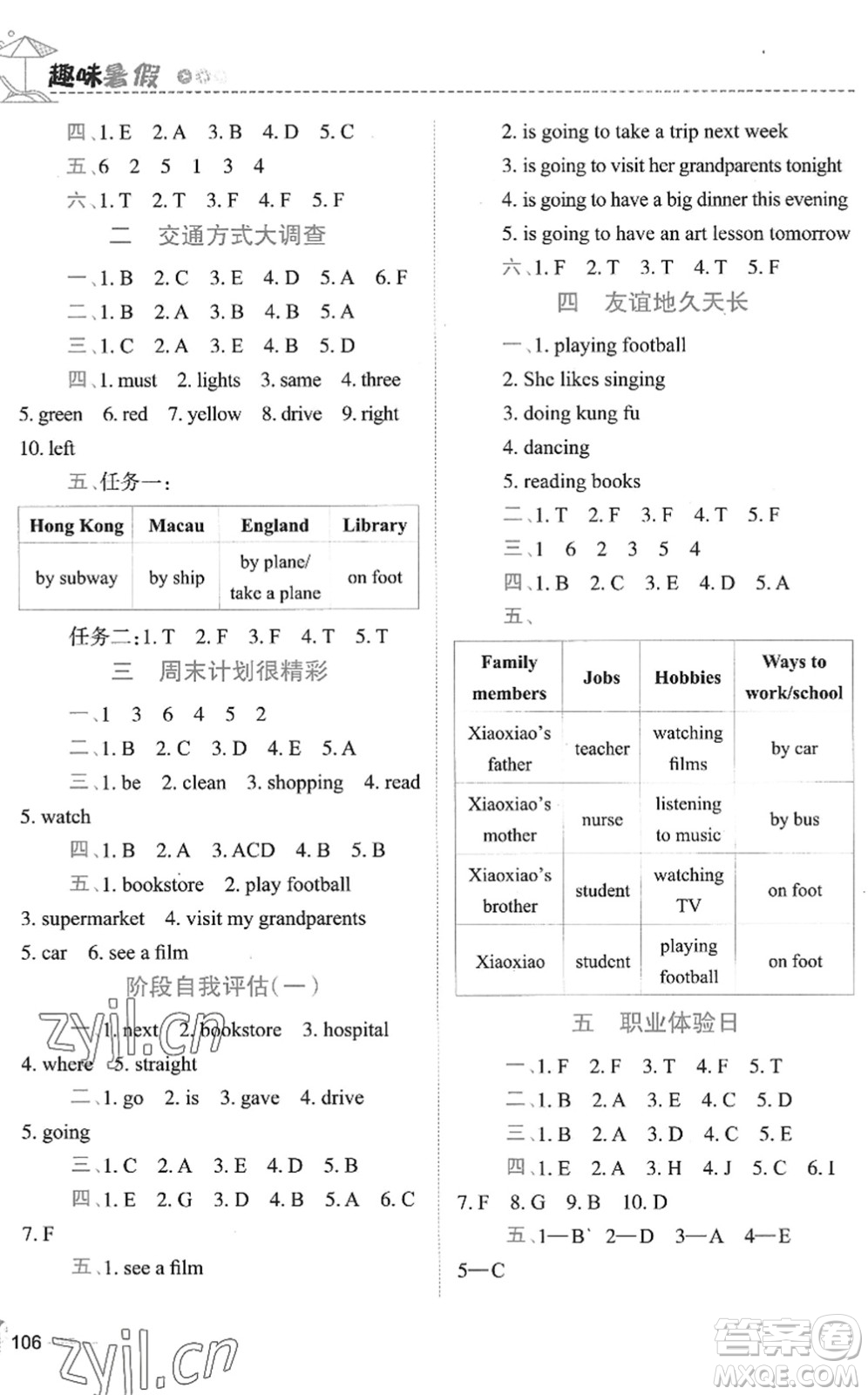 江西科學(xué)技術(shù)出版社2022趣味暑假六年級合訂本通用版答案