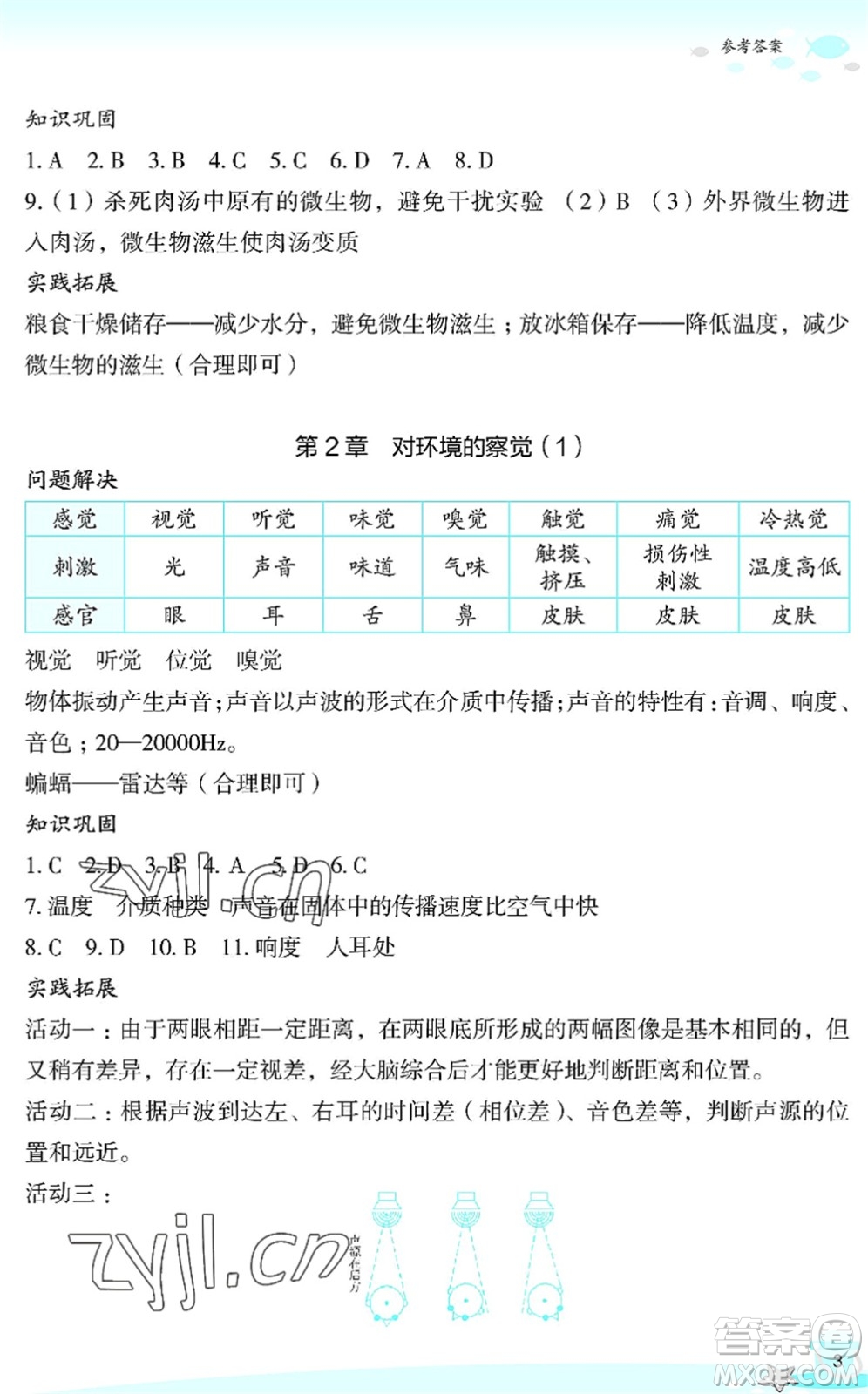 浙江教育出版社2022快樂暑假玩轉(zhuǎn)假期活動(dòng)手冊(cè)七年級(jí)科學(xué)通用版答案