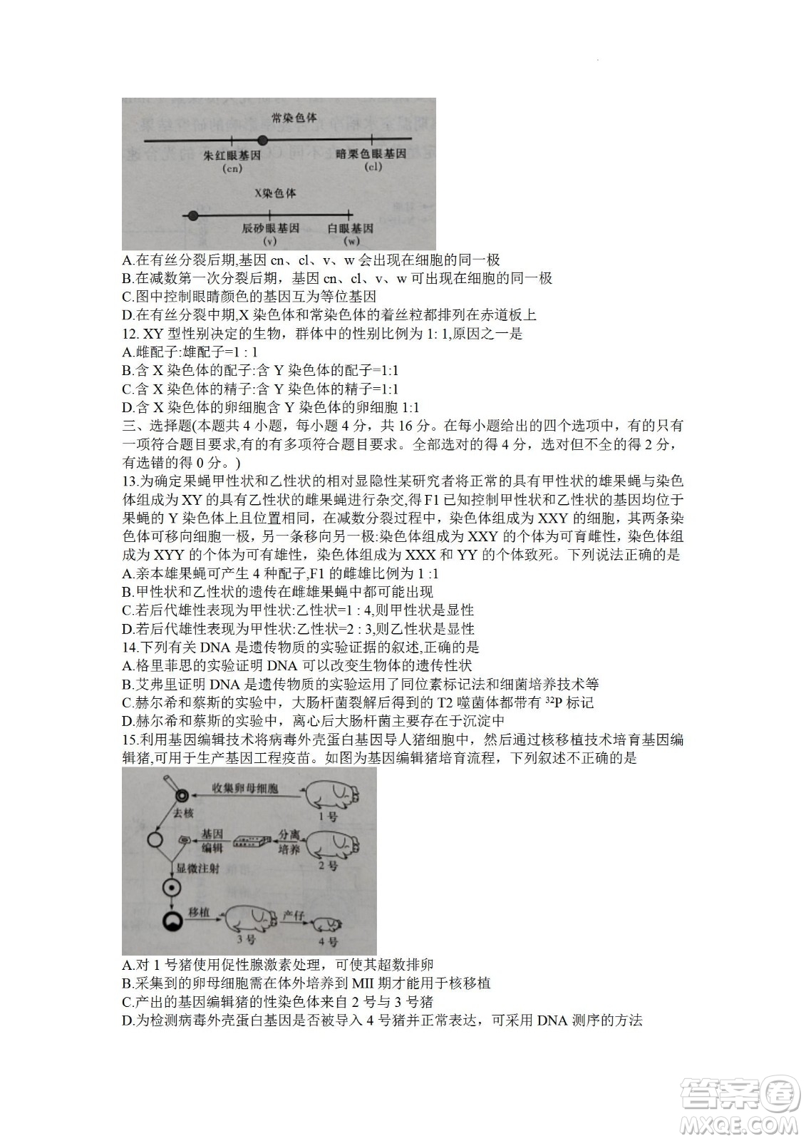 湖南省長(zhǎng)郡中學(xué)2021-2022學(xué)年高二下學(xué)期期末考試生物試題及答案