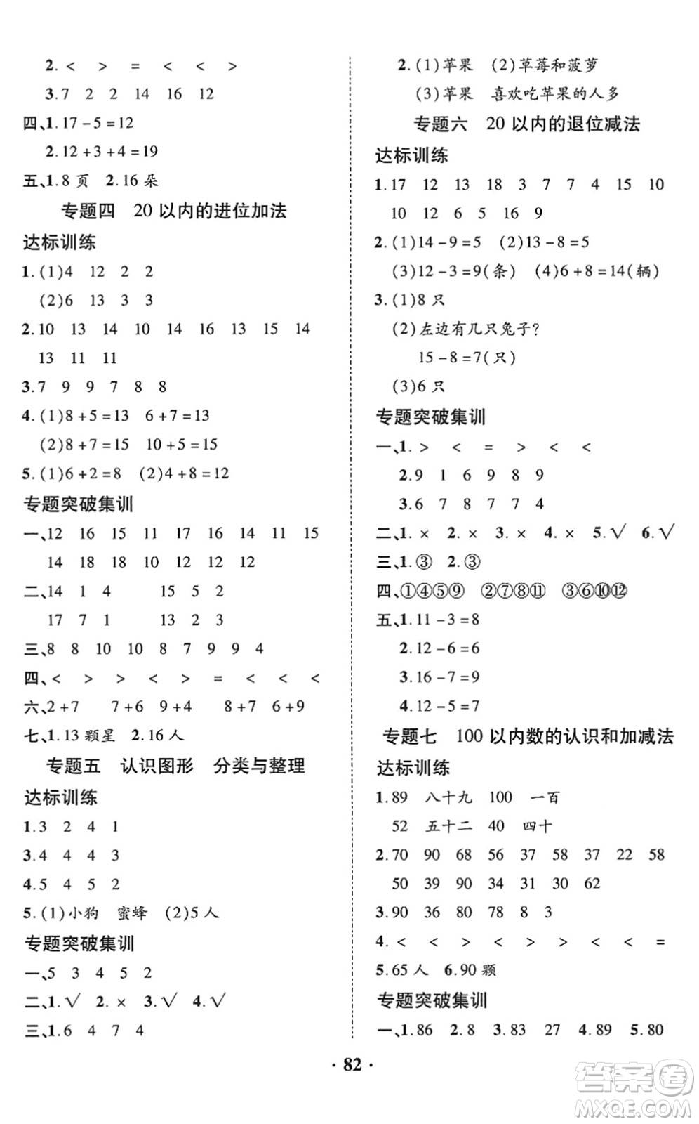 合肥工業(yè)大學(xué)出版社2022暑假零距離一年級(jí)數(shù)學(xué)人教版答案