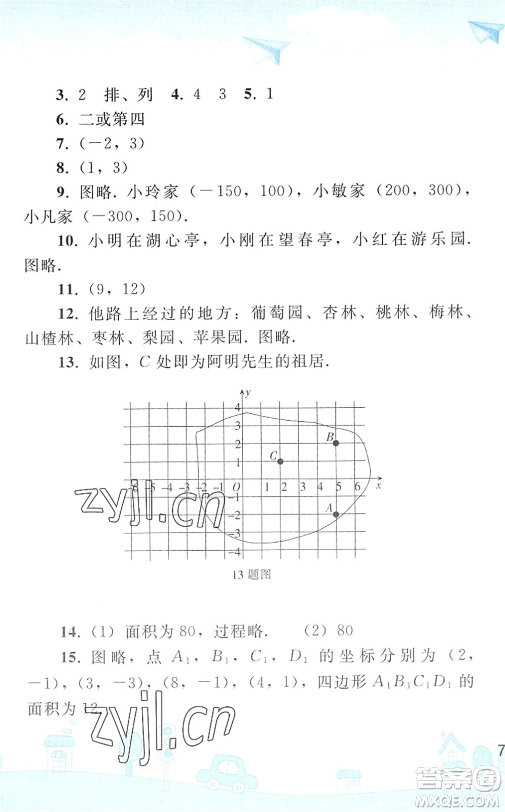 人民教育出版社2022暑假作業(yè)七年級數(shù)學(xué)人教版答案