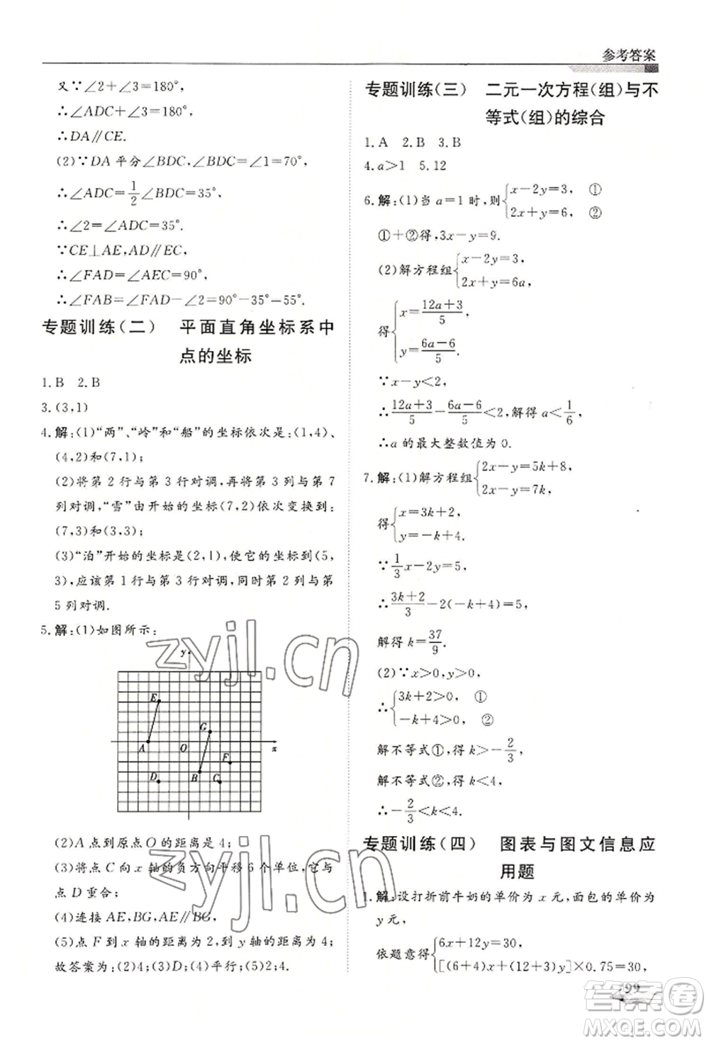 天津科學(xué)技術(shù)出版社2022暑假銜接超車道七升八數(shù)學(xué)人教版參考答案