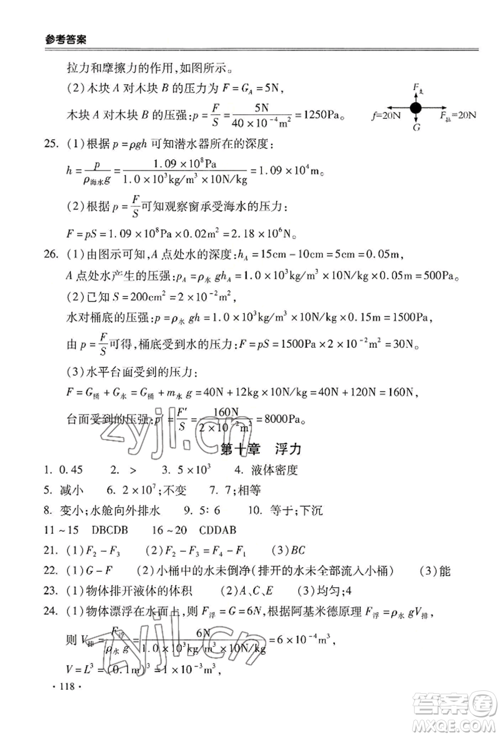 合肥工業(yè)大學出版社2022哈皮暑假八年級物理人教版參考答案