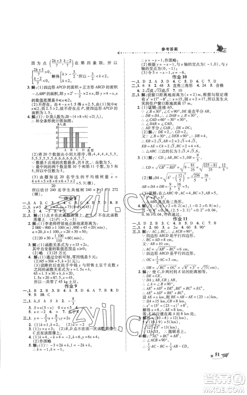 陜西師范大學(xué)出版總社有限公司2022提優(yōu)作業(yè)快樂(lè)假期八年級(jí)數(shù)學(xué)通用版參考答案