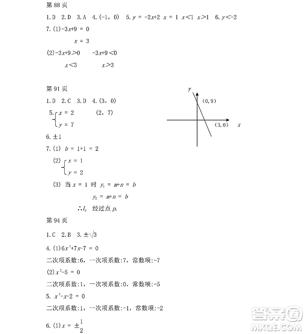 黑龍江少年兒童出版社2022Happy假日暑假五四學(xué)制八年級(jí)數(shù)學(xué)人教版答案