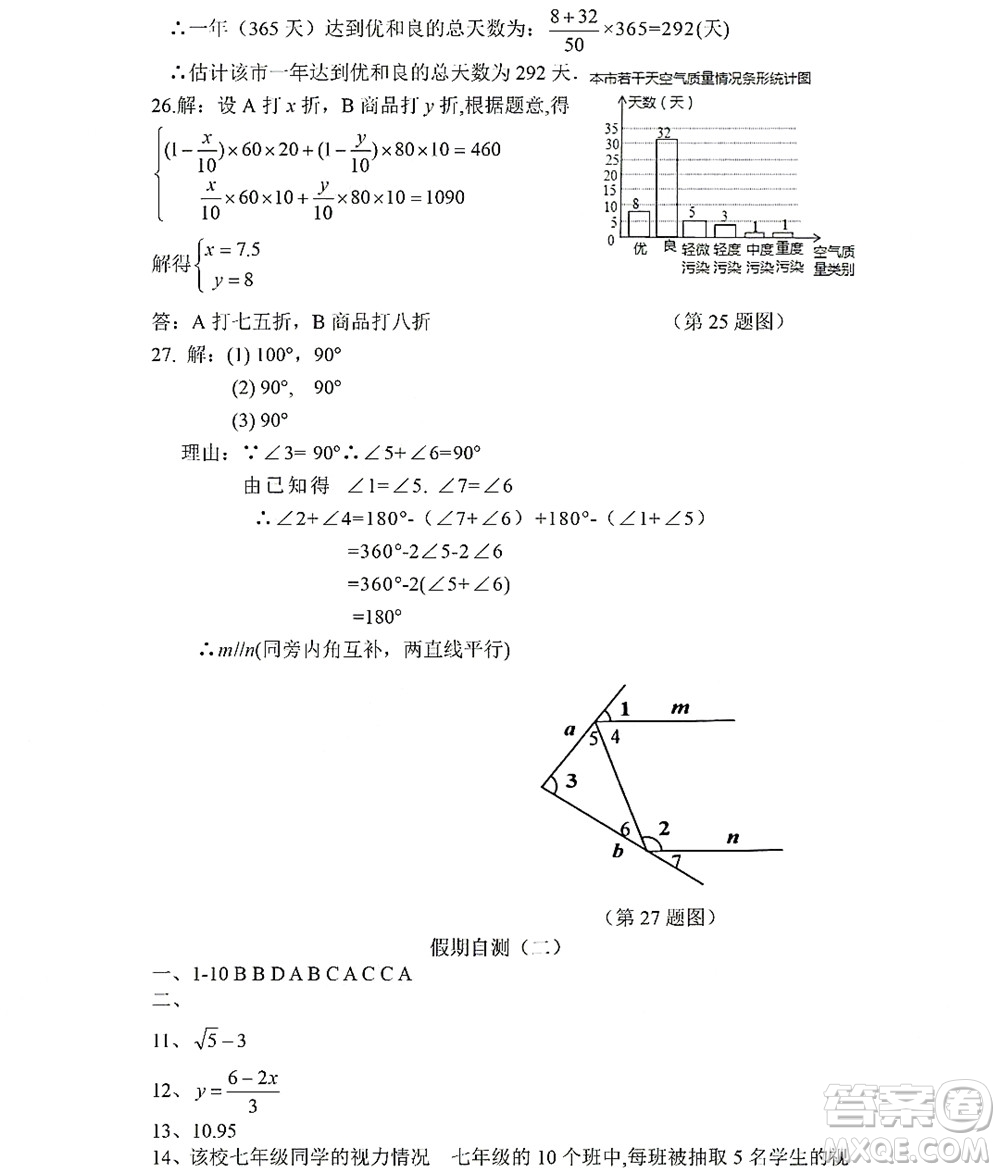 黑龍江少年兒童出版社2022Happy假日暑假七年級數(shù)學人教版答案