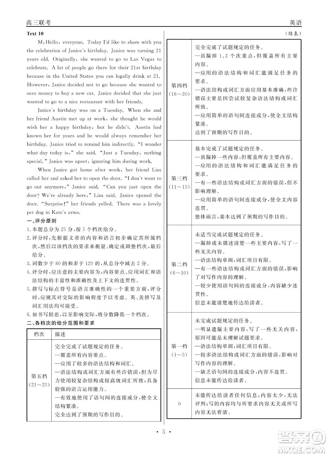 贛撫吉十一聯(lián)盟2023屆高三第一次聯(lián)考英語(yǔ)試卷及答案