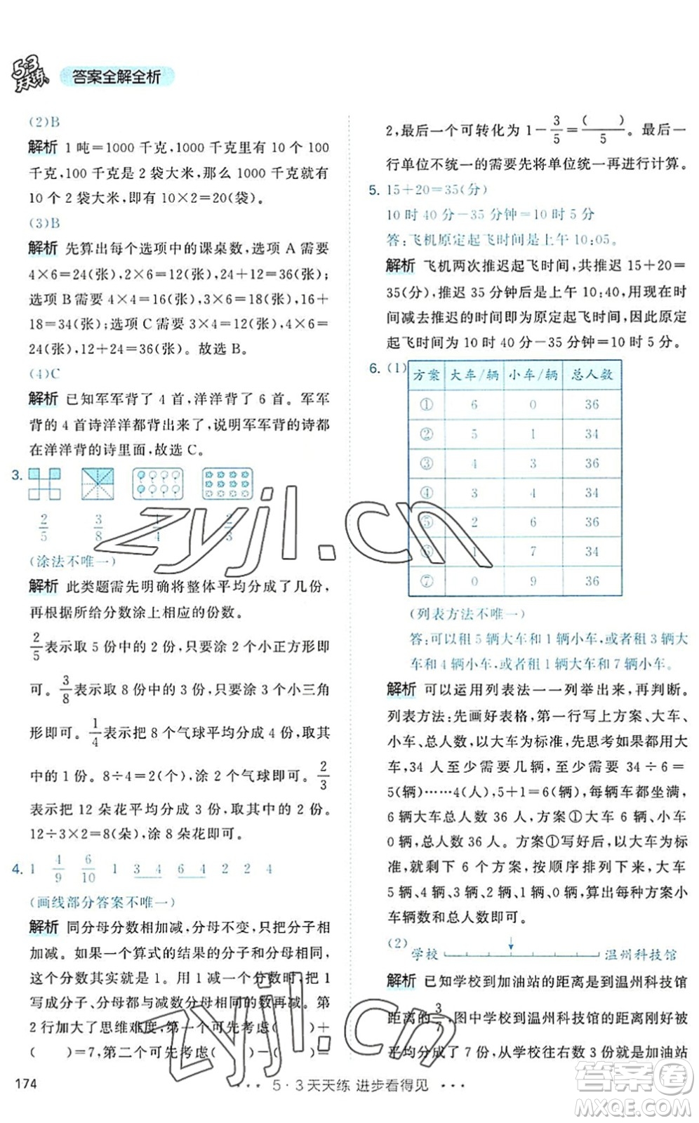 教育科學出版社2022秋季53天天練三年級數學上冊RJ人教版答案