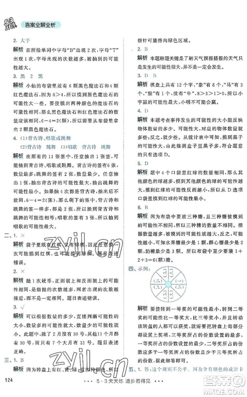 教育科學(xué)出版社2022秋季53天天練五年級數(shù)學(xué)上冊RJ人教版答案