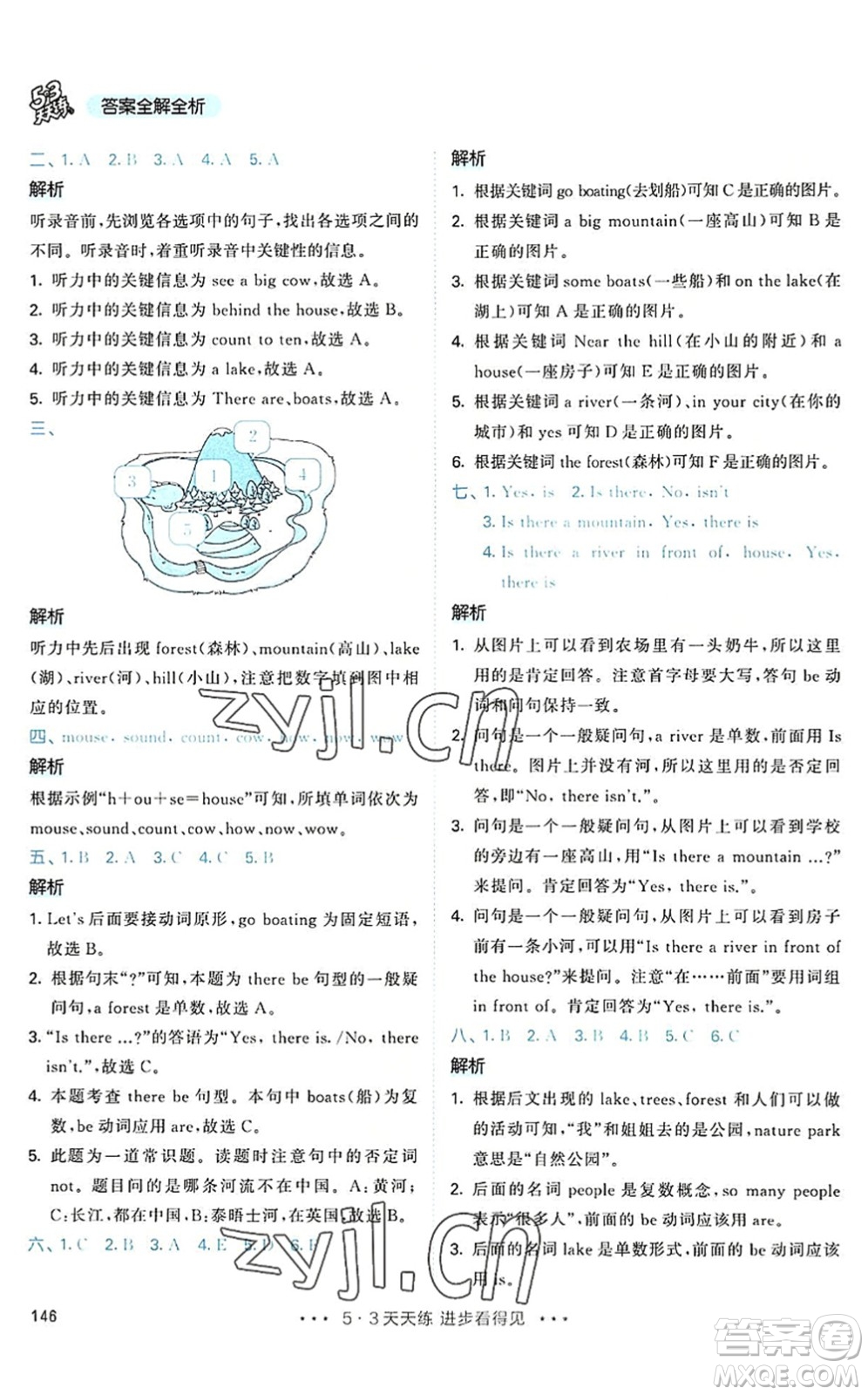 教育科學(xué)出版社2022秋季53天天練五年級(jí)英語上冊RP人教PEP版答案