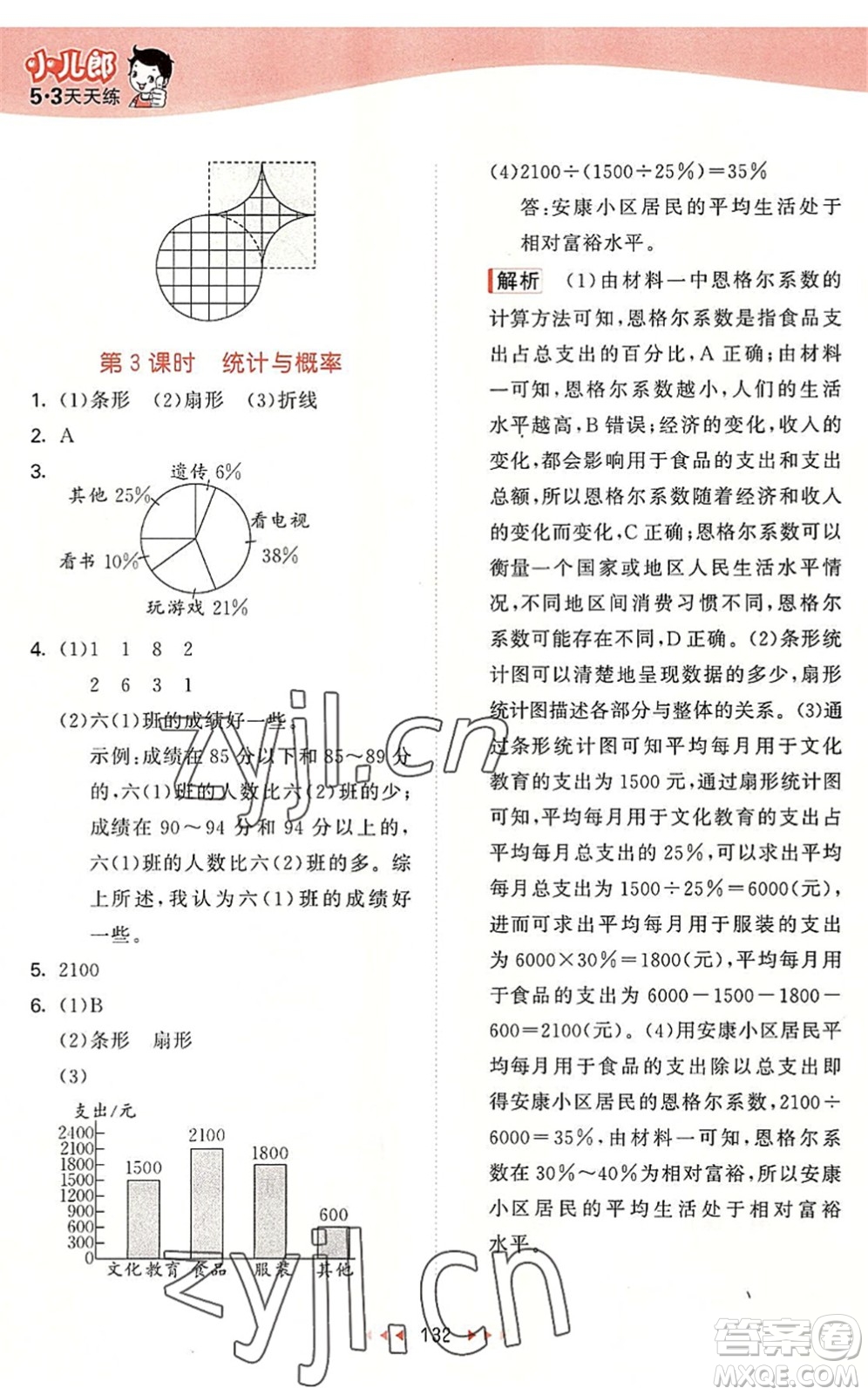 教育科學出版社2022秋季53天天練六年級數(shù)學上冊BSD北師大版答案