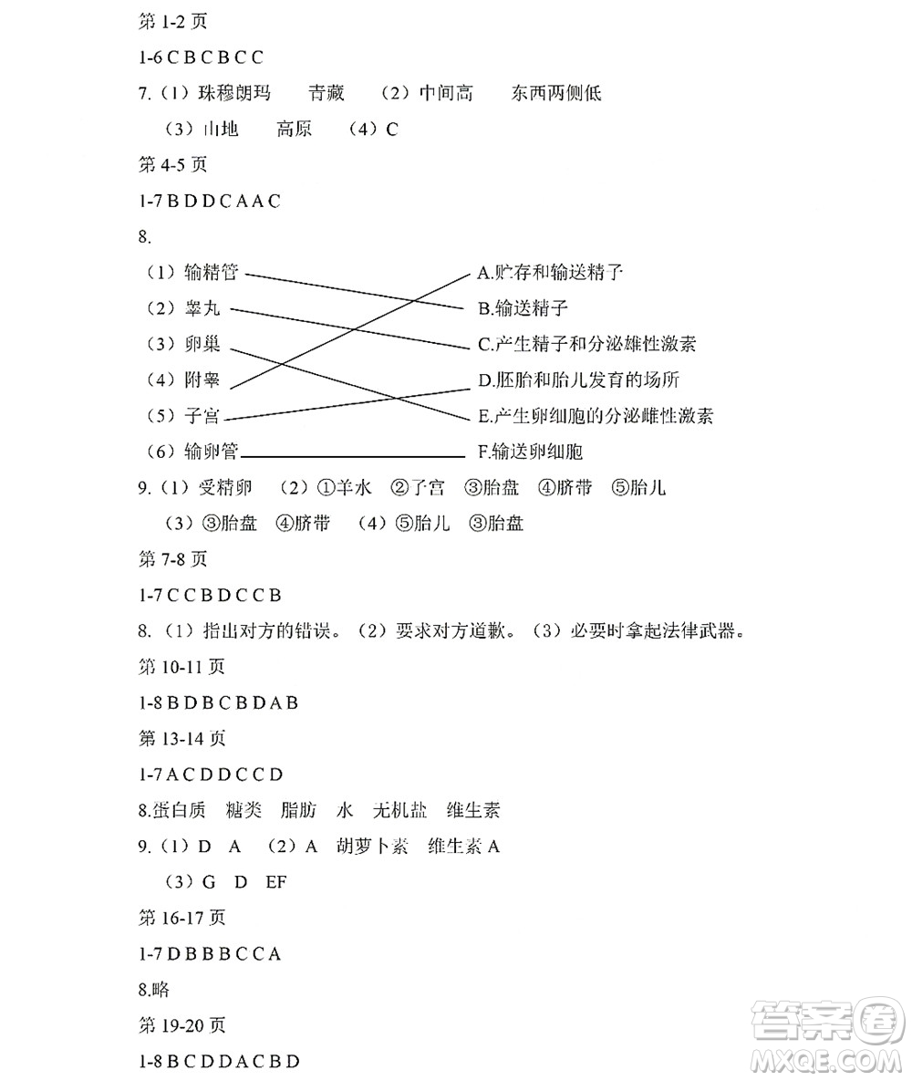 黑龍江少年兒童出版社2022Happy假日暑假六年級(jí)綜合七臺(tái)河專(zhuān)用答案