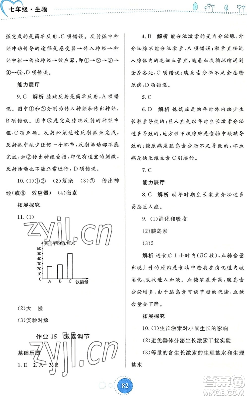 內(nèi)蒙古教育出版社2022暑假作業(yè)七年級生物通用版答案