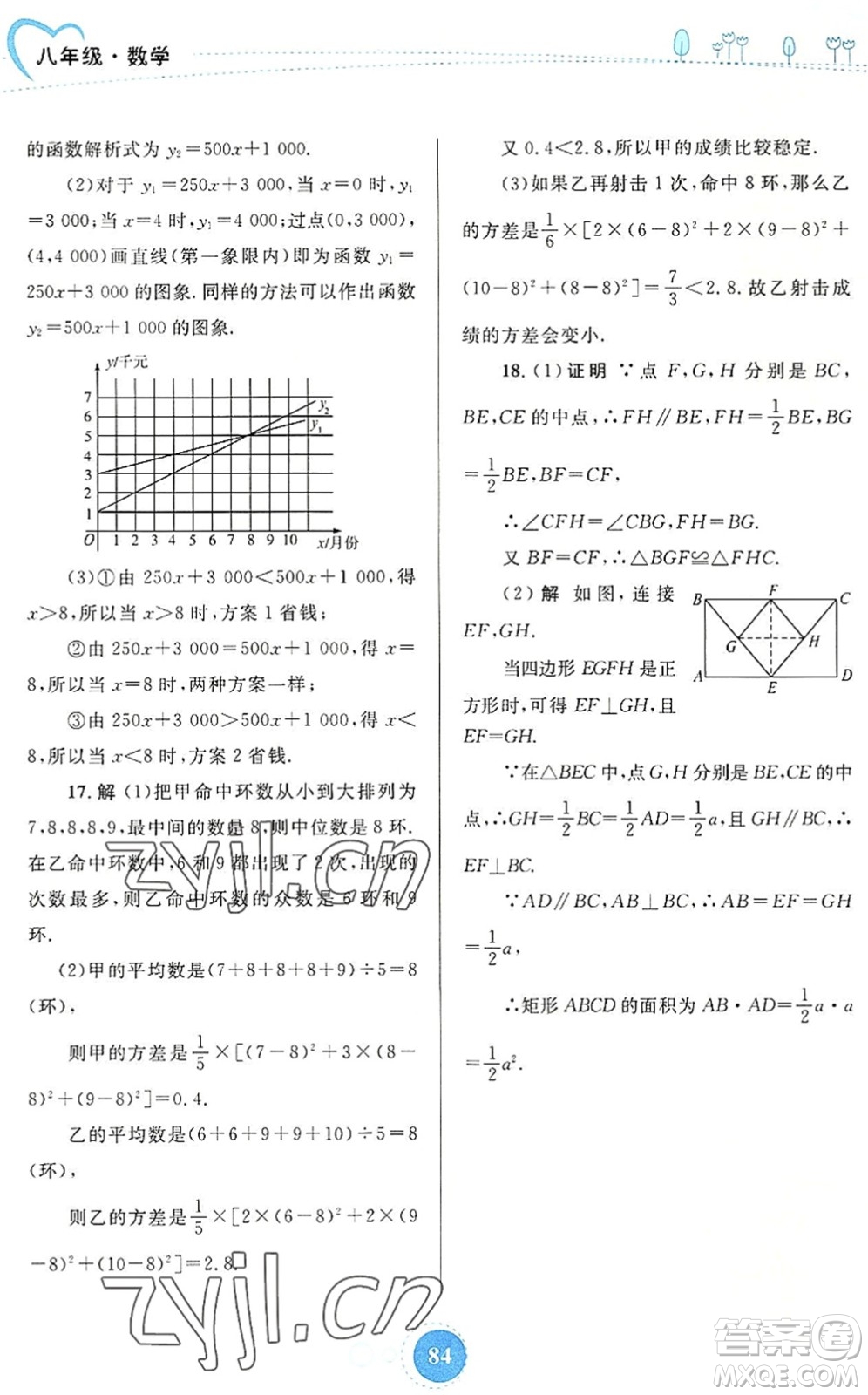 內(nèi)蒙古教育出版社2022暑假作業(yè)八年級數(shù)學(xué)通用版答案